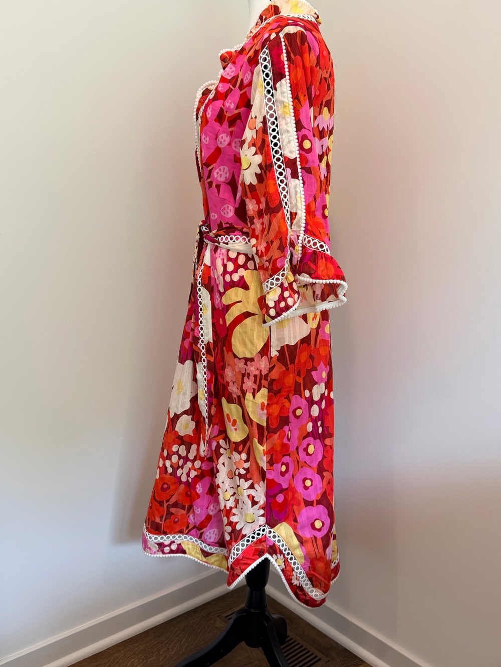 Lesley Evers Brianna Garden Party Pink Dress | XL | 100% Cotton | Pockets - Picture 6 of 13